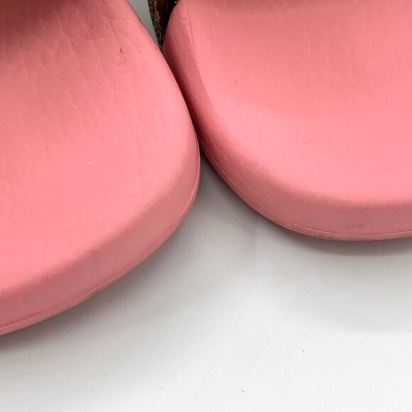 Gucci Pink Pineapple Printed Slides With \